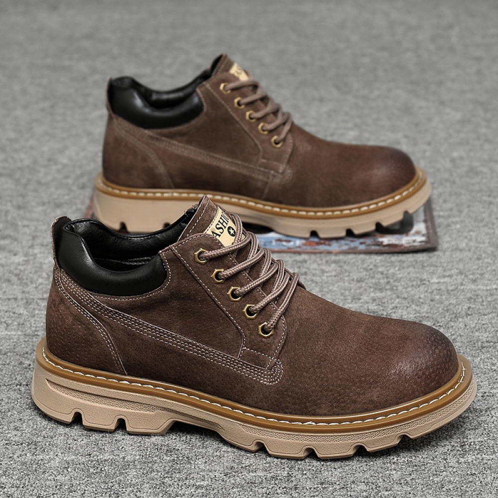 Men's Leather Martin Boots New Rhubarb Boots High-Top Tooling Boots